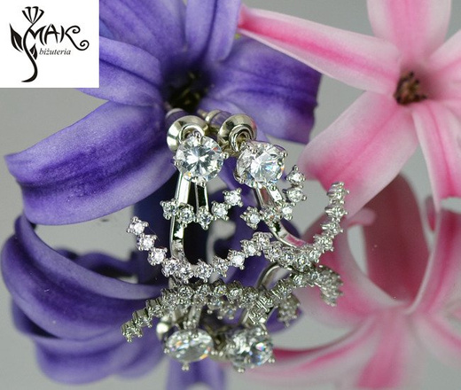 Kol 686/7 KOLCZYKI kryształy białe złoto crystal