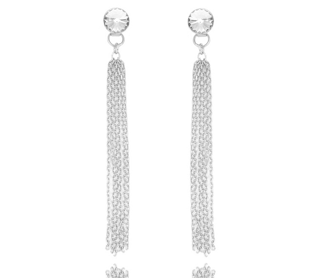 1498 kolczyki srebrne 925  łańcuszki z cyrkonią