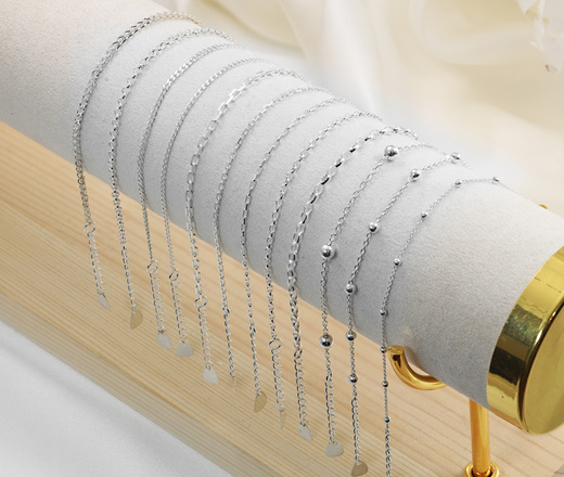 Bransoletka na nogę srebrna ankier 050 1779/13