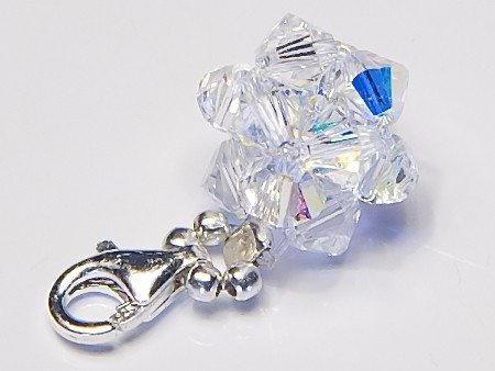 ZAWIESZKA CHARMS RĘCZNIE PLECIONA z kryształów SWAROVSKI ELEMENTS CRYSTAL AB (1305619550)