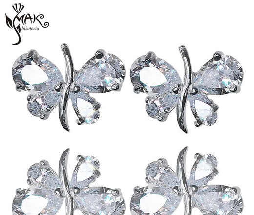 w 480/70 wisiorek srebrny motylki cyrkonie