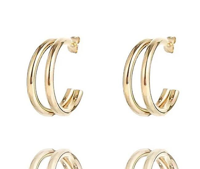 599/1121 kolczyki stalowe podwójne koła duże