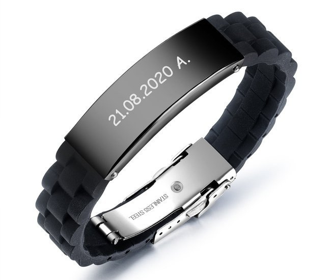 599/1010 bransoletka męska stalowa personalizowana szeroka grawer