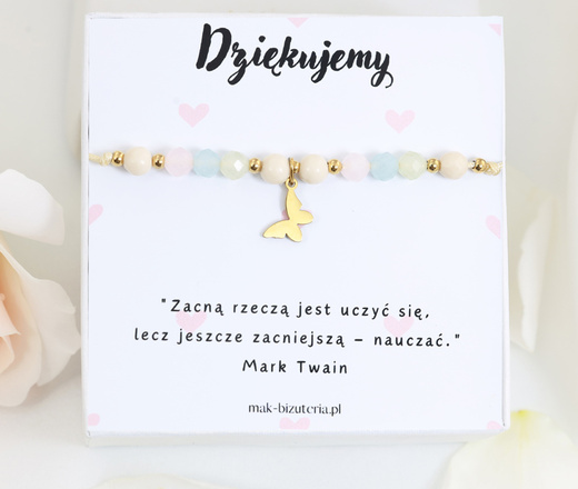  zestaw dla Pani Przedszkolanki bransoletka z grawerem grupa Motylki 1807/8