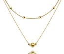 1854/1 naszyjnik pozłacany podwójny kuleczki