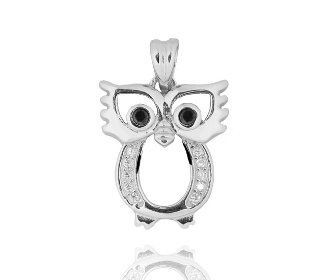 114/23 wisiorek sowa z cyrkoniami dzień nauczyciela