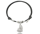 BR985 BRANSOLETKA Z GRAWEREM srebrna na sznurku serce stópki stopy