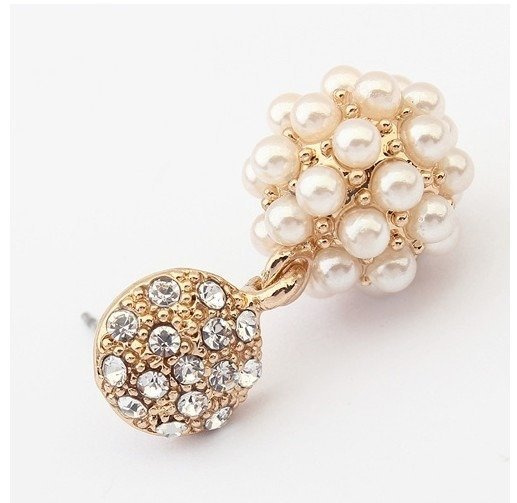 Kol  599/110 kolczyki kryształy złocone kulki wiszące