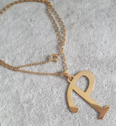 1186 naszyjnik srebrny 925 pozłacany dowolna duża literka inicjał D