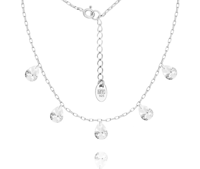 1387 naszyjnik srebrny 925 z cyrkoniami delikatny