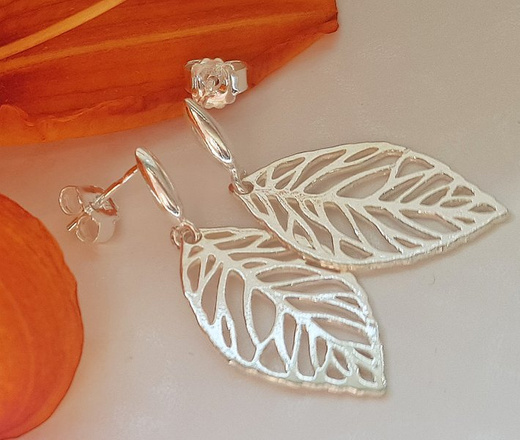 480/94 kolczyki srebrne duże liście