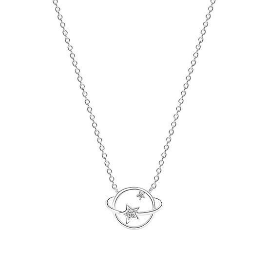 1064/16 Naszyjnik srebrny 925, ziemia planeta z cyrkoniami