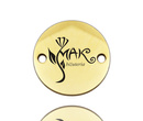 1866 Kółeczko blaszka grawerowana z logo złota stal szlachetna 10 mm dwa otwory