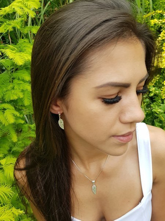 480/86 komplet srebrny listki kolczyki wisiorek