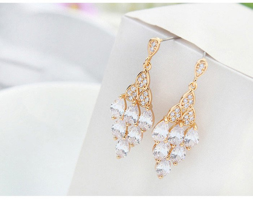 Kol 599/723 kolczyki ślubne pozłacane z cyrkoniami