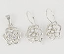 480/252 komplet srebrny kwiatuszki z błyszczącymi cyrkoniami