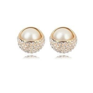 Kol  599/221 KOLCZYKI żółte złoto perła