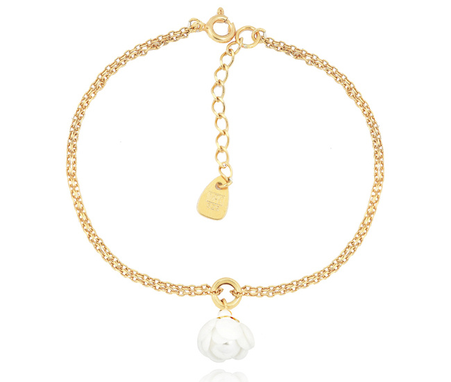 1495 bransoletka srebrna 925 pozłacana z kwiatuszkiem