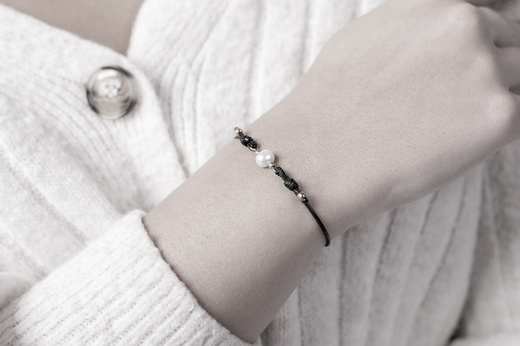 1448 naszyjnik choker srebro 925 perełka naturalna