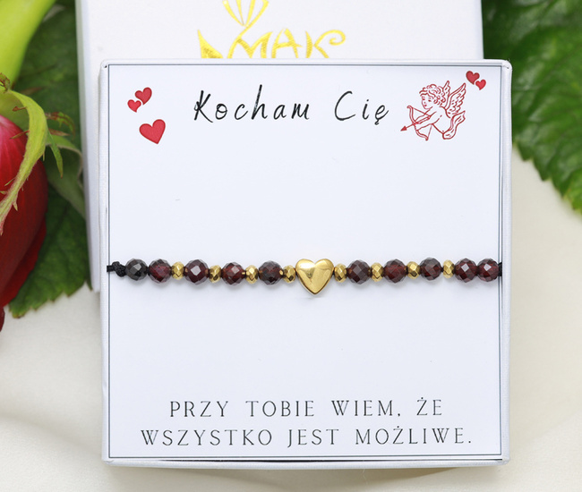Upominek na Walentynki zestaw bransoletka, pudełko z dedykacją 1897/5