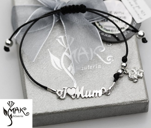 BR932 BRANSOLETKA Swarovski El. dla mamy słonik sznurek