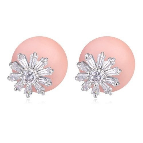 KOL599/256  KOLCZYKI BIAŁE ZŁOTO PERŁA TRIBAL