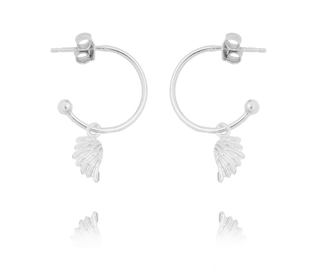 1545 kolczyki srebro 925  kółka ze skrzydełkami