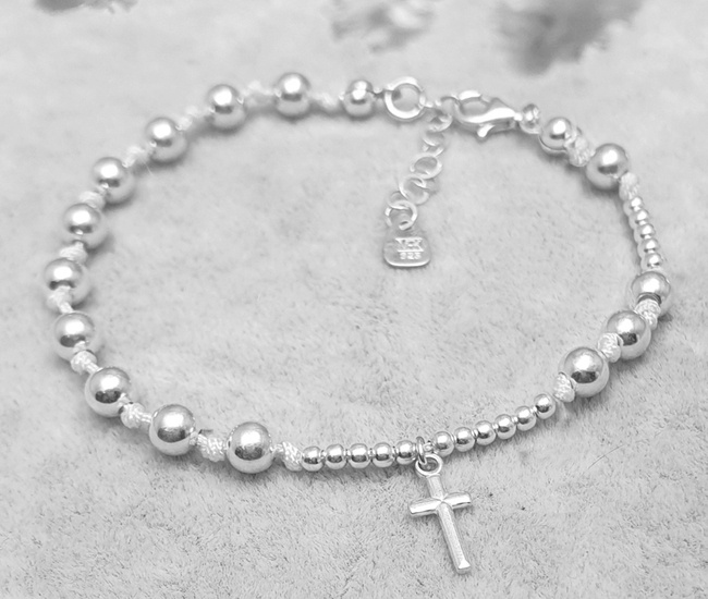 1571/1 bransoletka srebrna 925 różaniec