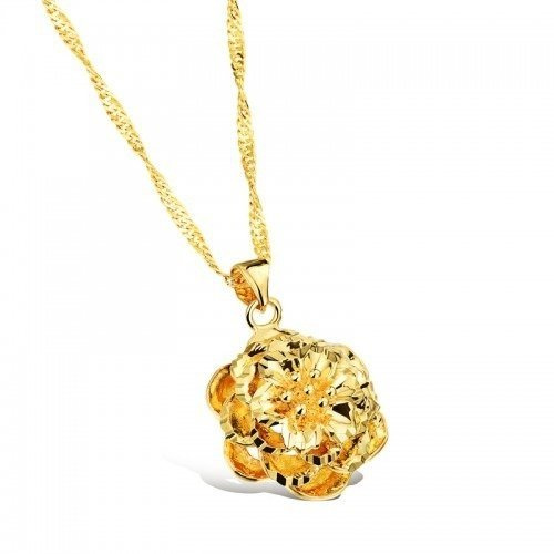 NK599/472 NASZYJNIK żółte złoto kwiat