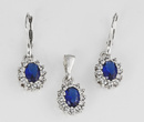 480/176 komplet srebrny z niebieską cyrkonią