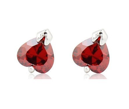 Kol  599/364 KOLCZYKI serduszka  cyrkonie czerwone