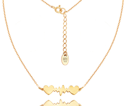 1325 naszyjnik z dwoma sercami i linią życia srebrny 925