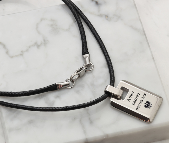 Nieśmiertelnik stalowy łańcuszek z blaszką pod grawerunek 1864/4