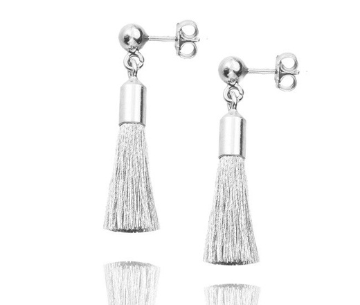 1074/2 komplet chwosty frędzle srebro 925 prezent na komunię urodziny