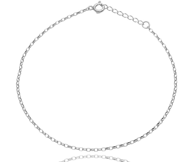 Bransoletka na nogę srebrna rolo oval R034 1779/8