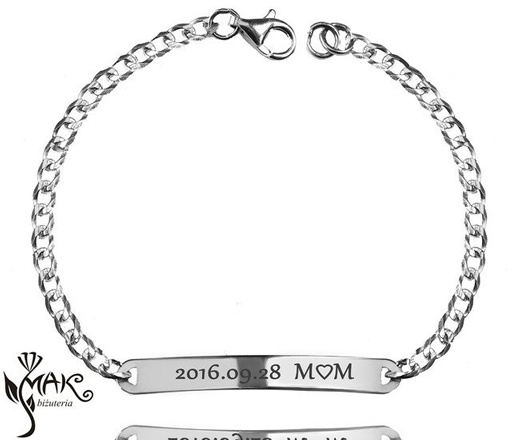 BR758 BRANSOLETKA Z GRAWEREM laser MĘSKA SREBRO 925