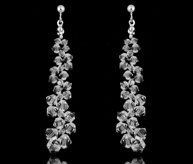 1299 kolczyki srebrne 925  eleganckie na ślub Crystal