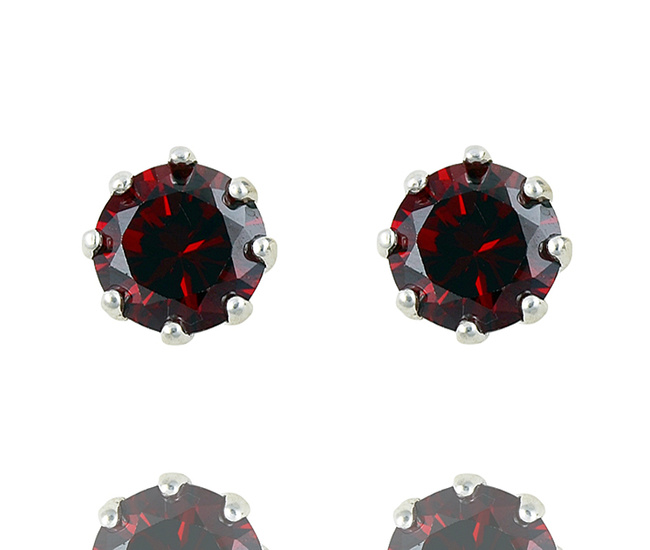 480/83 kolczyki z bordowymi cyrkoniami