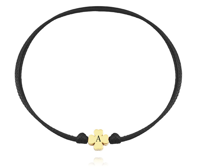 1491 bransoletka z grawerunkiem stalowe koniczynka