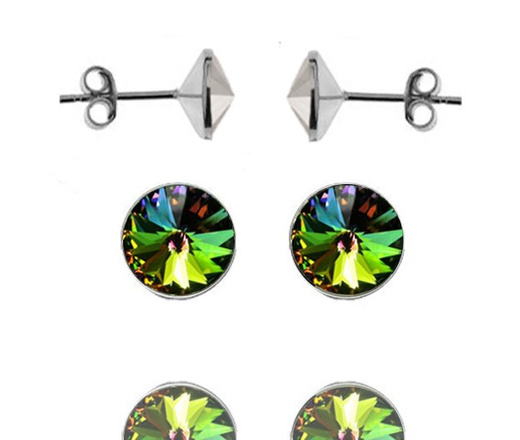696 Kolczyki Swarovski Elements 6 mm srebro 925 Vitrail medium