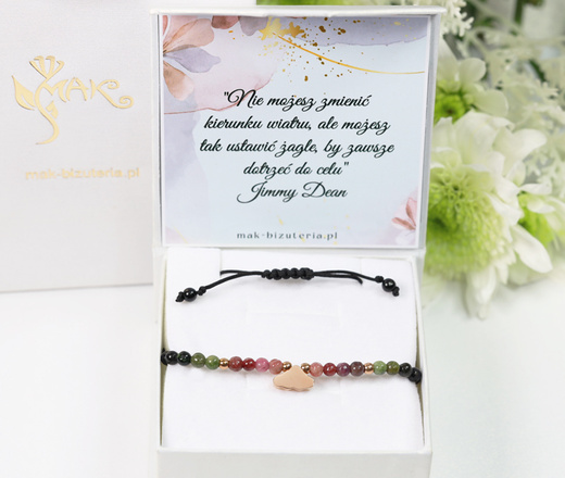 1733/7 bransoletka z chmurką grawerowaną i turmalinem