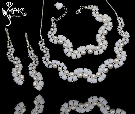 NK516, biżuteria ślubna, NASZYJNIK SWAROVSKI ELEMENTS,