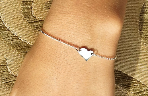 BR772 BRANSOLETKA SERCE ASYMETRYCZNE srebro 925 Swarovski Elements CELEBRYTKA