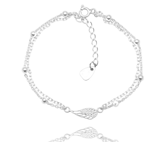 1712 bransoletka s.925 podwójna skrzydło anioła