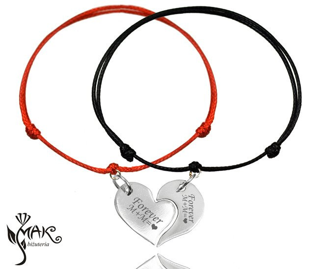 BR908 BRANSOLETKI Z GRAWEREM  serce PUZZLE