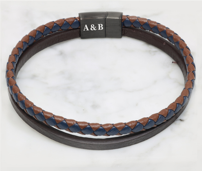 Bransoletka męska z grawerem 1806/8