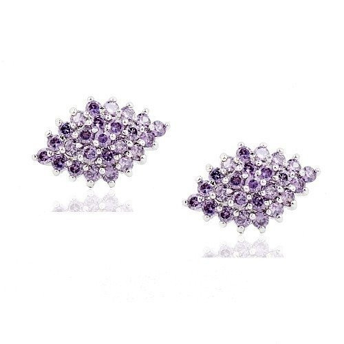 Kol  599/398 KOLCZYKI cyrkonie fioletowe  sztyft