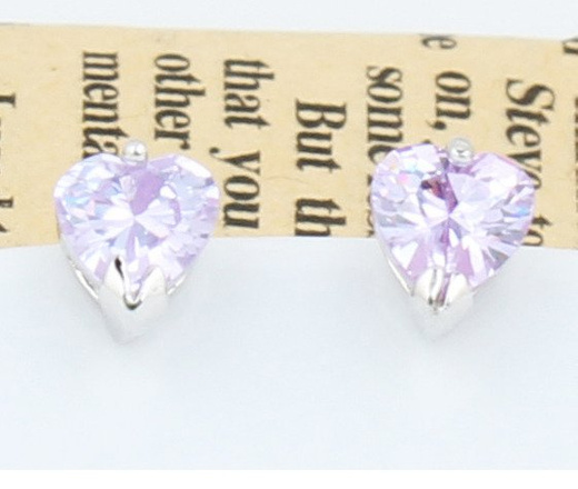 Kol 599/368 KOLCZYKI serduszka cyrkonie jasno fioletowe