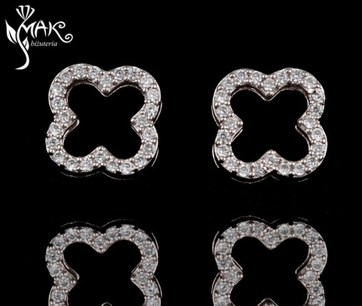 Kpl 655/27 KOMPLET koniczynki z cyrkonią