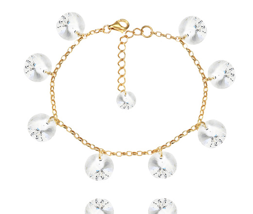 1364 komplet srebrny pozłacany z kryształkami